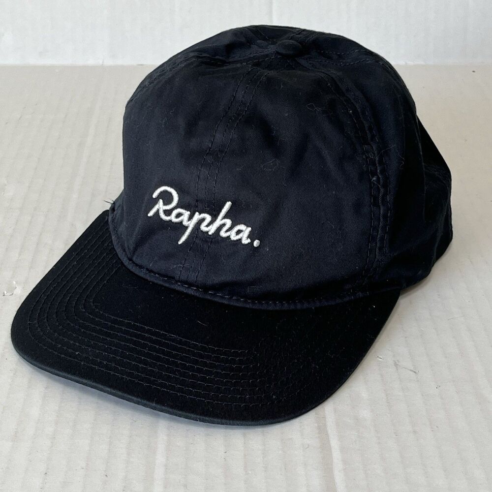 Rapha Black Trail 6-Panel Cap Cycling SnapBack Hat Cap Size OS Cotton Breathable
